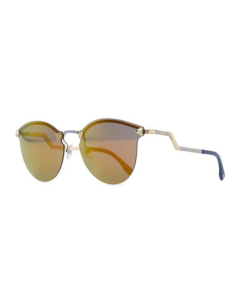 fendi rimless sunglasses with stepped arms|Fendi.